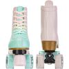 Comeon Roller Skates for Women PU Leather Roller Skates High-Top Leather for Beginners Teens for Woman,Girls and Boys,Adult(Green Pink)