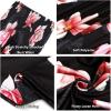 Comeon Women Off Shoulder Strapless Sleeveless Tube Top Dress Floral Summer Beach Coverup Flowy Midi Dress(Black Pink Flowers)