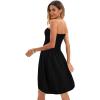 Comeon Women Off Shoulder Strapless Sleeveless Tube Top Dress Floral Summer Beach Coverup Flowy Midi Dress(Solid Black)