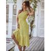 Comeon Women One Shoulder Dress Sleeveless Casual Summer Floral Boho Smocked Tube Ruffled Midi Sundress
