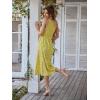 Comeon Women One Shoulder Dress Sleeveless Casual Summer Floral Boho Smocked Tube Ruffled Midi Sundress