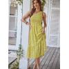 Comeon Women One Shoulder Dress Sleeveless Casual Summer Floral Boho Smocked Tube Ruffled Midi Sundress