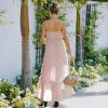Comeon Women Summer Floral Spaghetti Strap Wrap V Neck Boho Split Long Beach Flowy Maxi Dresses