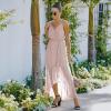 Comeon Women Summer Floral Spaghetti Strap Wrap V Neck Boho Split Long Beach Flowy Maxi Dresses
