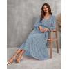 Comeon Womens Boho Floral Dress Long Sleeve Wrap Vneck Ruffle A-Line Flowy Casual Spring Fall Maxi Dresses