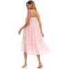 Comeon Womens Summer Casual Floral Spaghetti Strap Sleeveless Boho Ruffle Flowy Midi Long Beach Sundresses