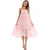 Comeon Womens Summer Casual Floral Spaghetti Strap Sleeveless Boho Ruffle Flowy Midi Long Beach Sundresses