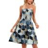 Comeon Women Off Shoulder Strapless Sleeveless Tube Top Dress Floral Summer Beach Coverup Flowy Midi Dress(Diamond Pattern)