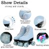 Comeon Roller Skates for Women PU Leather Roller Skates High-Top Leather for Beginners Teens for Woman,Girls and Boys,Adult(Light Blue Flash)