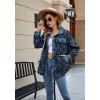 Comeon Women Corduroy Shacket Jacket Casual Long Sleeve Lapel Button Down Leopard Printed Fall Blouse Outwear Coat