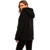 Comeon Womens Casual Coat Lapel Fleece Fuzzy Faux Shearling Zipper Hooded Warm Winter Oversized Jackets(Black)