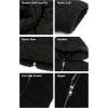 Comeon Womens Casual Coat Lapel Fleece Fuzzy Faux Shearling Zipper Hooded Warm Winter Oversized Jackets(Black)