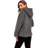Comeon Womens Casual Coat Lapel Fleece Fuzzy Faux Shearling Zipper Hooded Warm Winter Oversized Jackets(Dark Grey)