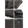 Comeon Womens Casual Coat Lapel Fleece Fuzzy Faux Shearling Zipper Hooded Warm Winter Oversized Jackets(Dark Grey)