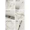 Comeon Womens Casual Coat Lapel Fleece Fuzzy Faux Shearling Zipper Hooded Warm Winter Oversized Jackets(White)