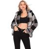 Comeon Women’s Coat Casual Lapel Fleece Fuzzy Faux Shearling Zipper Coats Warm Winter Oversized Outwear Jackets(Black Plaid)