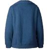 Comeon Women’s Coat Casual Lapel Fleece Fuzzy Faux Shearling Zipper Coats Warm Winter Oversized Outwear Jackets(Blue)