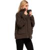 Comeon Women’s Coat Casual Lapel Fleece Fuzzy Faux Shearling Zipper Coats Warm Winter Oversized Outwear Jackets(Brown)