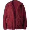 Comeon Women’s Coat Casual Lapel Fleece Fuzzy Faux Shearling Zipper Coats Warm Winter Oversized Outwear Jackets(Burgundy)