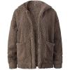 Comeon Women’s Coat Casual Lapel Fleece Fuzzy Faux Shearling Zipper Coats Warm Winter Oversized Outwear Jackets(Camel)
