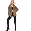 Comeon Women’s Coat Casual Lapel Fleece Fuzzy Faux Shearling Zipper Coats Warm Winter Oversized Outwear Jackets(Camel)