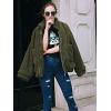 Comeon Women’s Coat Casual Lapel Fleece Fuzzy Faux Shearling Zipper Coats Warm Winter Oversized Outwear Jackets(Green)