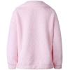 Comeon Women’s Coat Casual Lapel Fleece Fuzzy Faux Shearling Zipper Coats Warm Winter Oversized Outwear Jackets(Pink)