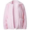 Comeon Women’s Coat Casual Lapel Fleece Fuzzy Faux Shearling Zipper Coats Warm Winter Oversized Outwear Jackets(Pink)