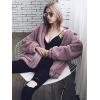 Comeon Women’s Coat Casual Lapel Fleece Fuzzy Faux Shearling Zipper Coats Warm Winter Oversized Outwear Jackets(Purple)