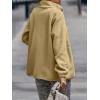 Comeon Womens Fleece Jacket Casual Long Sleeve Button Down Lapel Pocket Sherpa Fuzzy Shacket Outerwear Coat