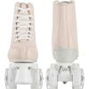 Comeon Women’s High-top Roller Skates – PU Leather Indoor/Outdoor Four-Wheel Skates(Light Pink with Flash Wheel)