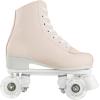 Comeon Women’s High-top Roller Skates – PU Leather Indoor/Outdoor Four-Wheel Skates(Light Pink with Flash Wheel)