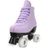 Comeon Women’s High-top Roller Skates – PU Leather Indoor/Outdoor Four-Wheel Skates(purple with flash wheel)