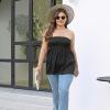 Comeon Women’s Plus Size Tube Tops Strapless Blouse Pleated Sleeveless Stretchy Sleeveless Flare Hem Tube(Black)