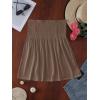 Comeon Women’s Plus Size Tube Tops Strapless Blouse Pleated Sleeveless Stretchy Sleeveless Flare Hem Tube(Plus Coffee Color)