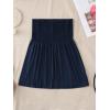 Comeon Women’s Plus Size Tube Tops Strapless Blouse Pleated Sleeveless Stretchy Sleeveless Flare Hem Tube(Plus Dark Blue)