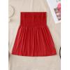 Comeon Women’s Plus Size Tube Tops Strapless Blouse Pleated Sleeveless Stretchy Sleeveless Flare Hem Tube(Plus Red)