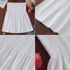 Comeon Women’s Plus Size Tube Tops Strapless Blouse Pleated Sleeveless Stretchy Sleeveless Flare Hem Tube(White)