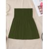 Comeon Women’s Plus Size Tube Tops Strapless Blouse Pleated Sleeveless(Plus Army Green)