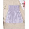 Comeon Women’s Plus Size Tube Tops Strapless Blouse Pleated Sleeveless(Plus Light Purple)