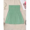 Comeon Women’s Plus Size Tube Tops Strapless Blouse Pleated Sleeveless(Plus Pea Green)