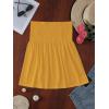 Comeon Women’s Plus Size Tube Tops Strapless Blouse Pleated Sleeveless(Plus Yellow)