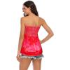 Comeon Women’s Strapless Sleeveless Tube Tops Pleated Stretch Tunic Tanks Summer Blouse Cami Shirt(Hot Pink)