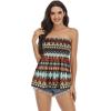 Comeon Women’s Strapless Sleeveless Tube Tops Pleated Stretch Tunic Tanks Summer Blouse Cami Shirt(Multi-colored)