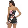 Comeon Women’s Strapless Sleeveless Tube Tops Pleated Stretch Tunic Tanks Summer Blouse Cami Shirt(Pink Flowers)