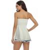 Comeon Women’s Strapless Sleeveless Tube Tops Pleated Stretch Tunic Tanks Summer Blouse Cami Shirt(White)