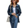 Comeon Women Corduroy Shacket Jacket Casual Long Sleeve Lapel Button Down Leopard Printed Fall Blouse Outwear Coat