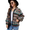 Comeon Womens Fleece Shacket Jacket Casual Long Sleeve Lapel Button Down Pocket Fuzzy Fall Winter Outwear Coat