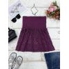 Comeon Women’s Plus Size Tube Tops Strapless Stretchy Bandeau Sheer Lace Flare Hem(Purple)