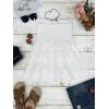 Comeon Women’s Plus Size Tube Tops Strapless Stretchy Bandeau Sheer Lace Flare Hem(White)